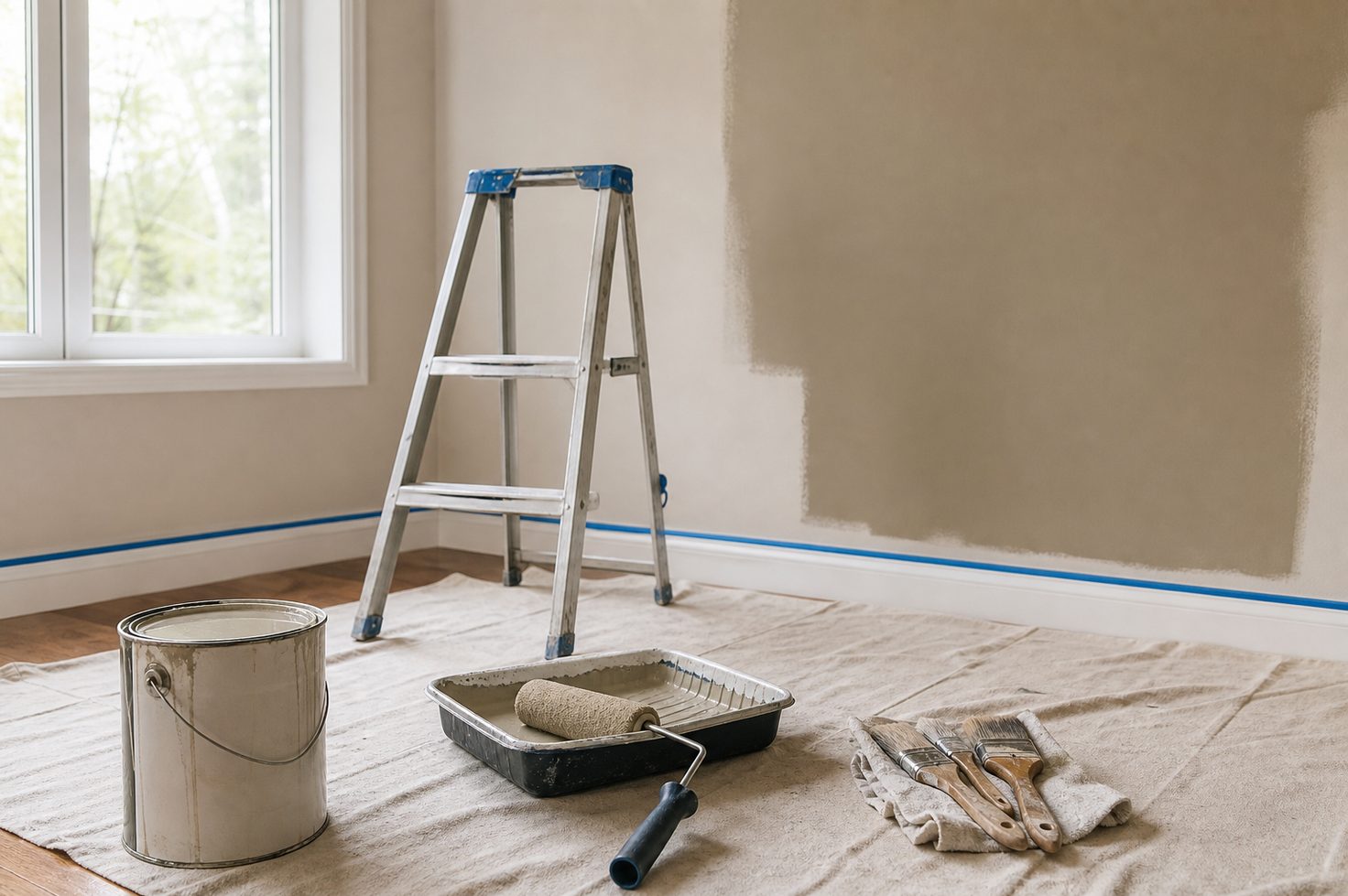 Repainted interior of a Red Deer home by Ron's Painting